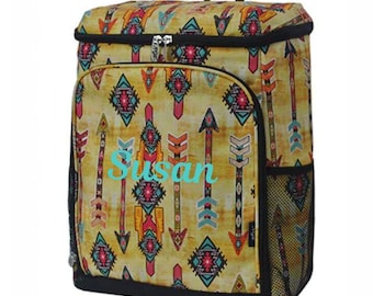 Monogrammed NGIL Boho Backpack Cooler, Personalize  insulated bag, embroidered pool food storage