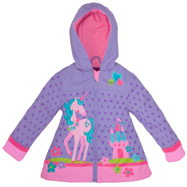 Girls Unicorn Raincoat Set Kids Rain jacket Personalized Etsy