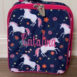 Personalized Backpack Lunchbox Set , Embroidered Backpack, Kids Unicorn ...