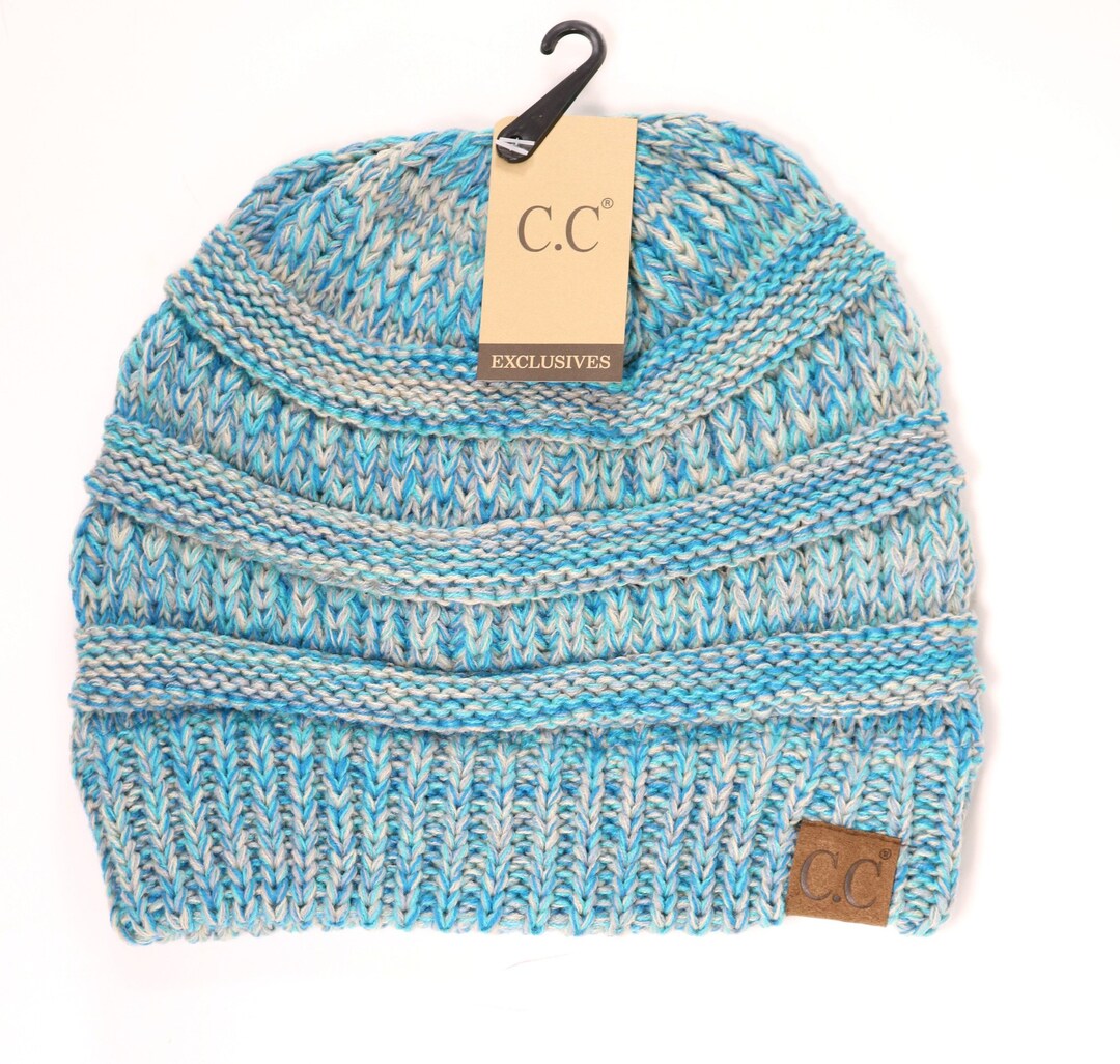 ADULT YJ816 Blue Multi Variegated Cc Beanie, Womens Beanie