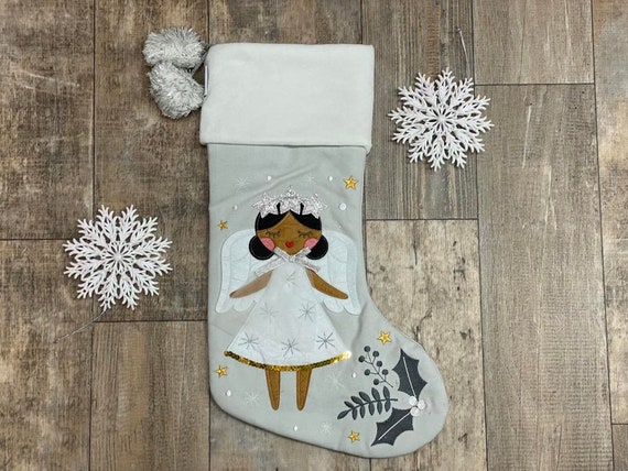 Personalized angel christmas stockings Clearance