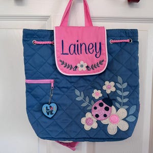 Personalize Quilted Lady Bug Backpack, Stephen Joseph Butterfly Backpack, Preschool Backpack, Toddler Backpack