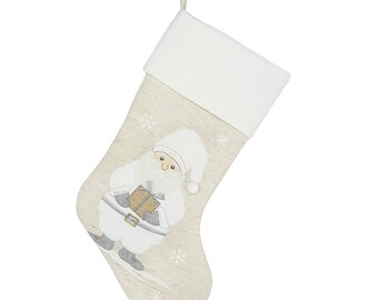 Nordic Santa Christmas Stocking, Christmas Stocking, Embroider Christmas Stocking, Personalize Christmas Stocking, Santa stocking