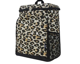 Monogram Leopard Backpack Cooler, Personalize Backpack Cooler, Backpack Cooler for hiking, Ballfield Backpack Cooler, Pool Backpack Cooler