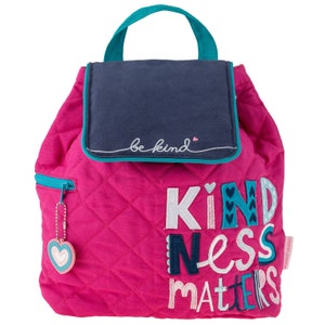 Personalize Quilted Kindness Matters Backpack, Stephen Joseph Elephant Backpack, Preschool Backpack, Toddler Backpack, Children&#39;s Backpack