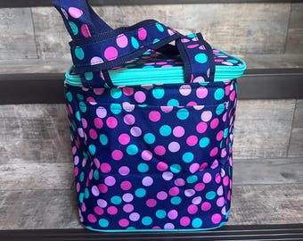 Monogrammed Confetti Dot Cooler Tote Bag, Personalized Cooler Tote, Cooler, Beach Cooler, Lunch Bag Insulated cooler, Drink Carrier