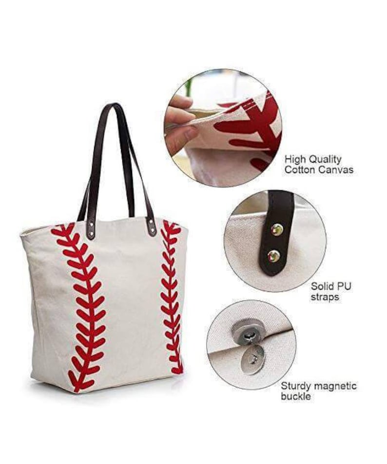 Vinyl Baseball Tote Bag Baseball Mom Tote Baseball Bag Etsy