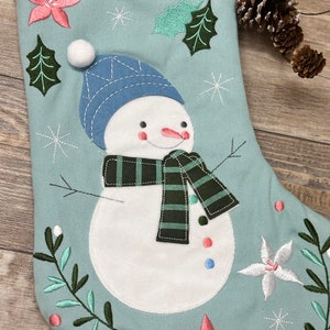 Personalized kids Snowman stocking, Stephen Joseph Christmas Stockings, monogram snowman stocking, kids christmas stocking image 3