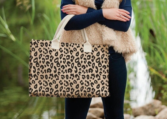monogram leopard tote
