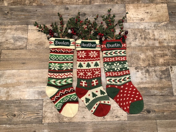 Embroidered Christmas Stockings 