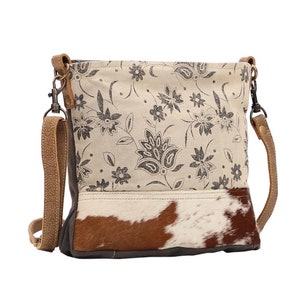Posy Shoulder Bag, Leather, Rug and Hairon shoulder Bag, Monogram Shoulder Bag, Ladies Shoulder Bag, personalize bag