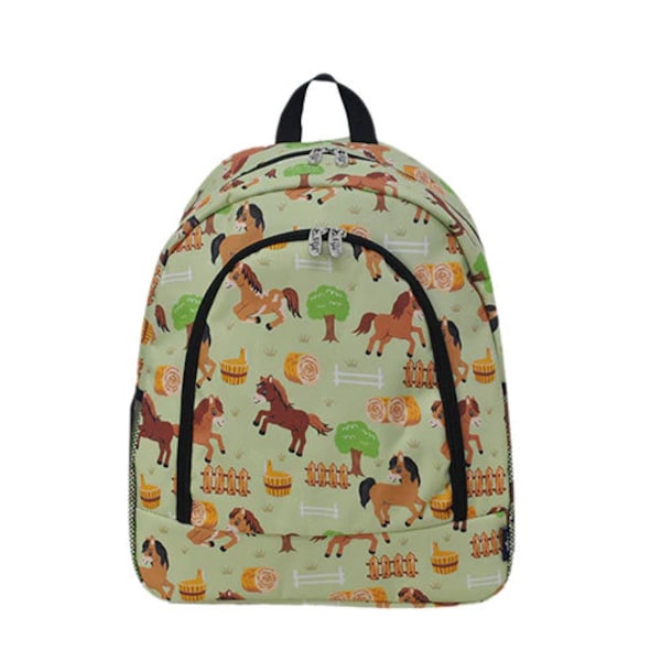 Large Pasture Pony Backpack, horse Lunch box, Monogram backpack, personalized backpack, kids horse backpack, horse backpack