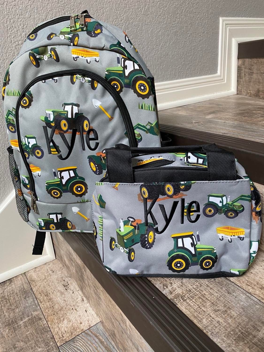 Personalize Large Green Tractor Backpack, personalized gift, Monogram backpack, backpack, kid farm backpack, boy backpack, monogram backpack