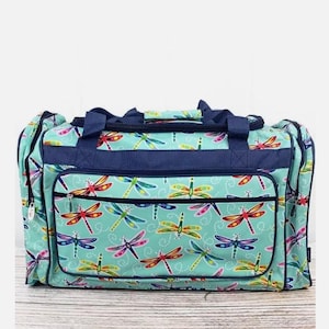 23 Inch Dragonfly Duffle, personalize dragonfly duffle, girls duffle bag, girls tie dye travel bag, embroider duffle, sleep over bag
