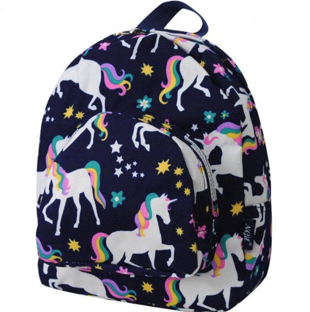 Small Unicorn Backpack, Monogram Backpack, Personalized Backpack