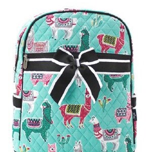 Monogrammed Quilted Llama Backpack, Llama Bookbag, Toddler Llama quilted  Bag, Diaper Bag, Preschool Bookbag