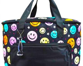 Monogrammed Smiley Faces Cooler Bag, Personalized Cooler Bag, Beach Cooler, Pool Insulated cooler, Personalized cooler, Drink Carrier