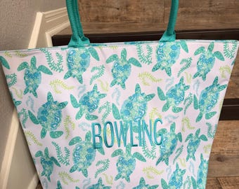Personalized Embroidered Viv and Lou Beach Bag, Monogram bridesmaid gift, womens birthday gift, pool tote