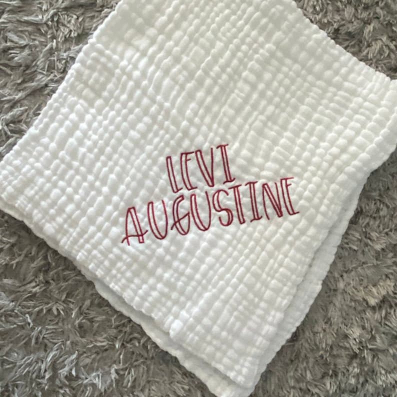 Baby Blanket Swaddler Muslin Blanket Personalized baby Etsy