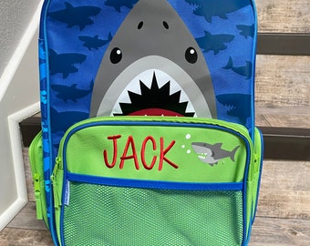 Boys shark Suitcase, Personalized Rolling Luggage for Boys, Stephen Joseph, Toddler Travel Bag, Children's Rolling Luggage