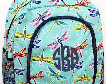 NGIL LARGE Dragonfly Backpack and lunchbox , personalized dragonfly backpack, girls embroider dragonfly backpack, dragonfly backpack