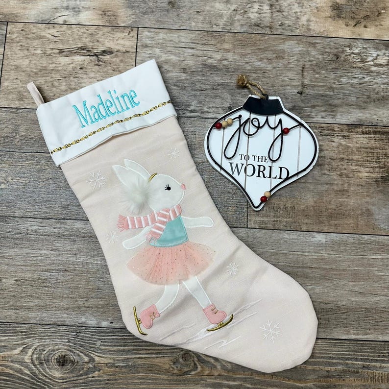 Mon Ami Skating Bunny Christmas Stocking - Thumbnail 3