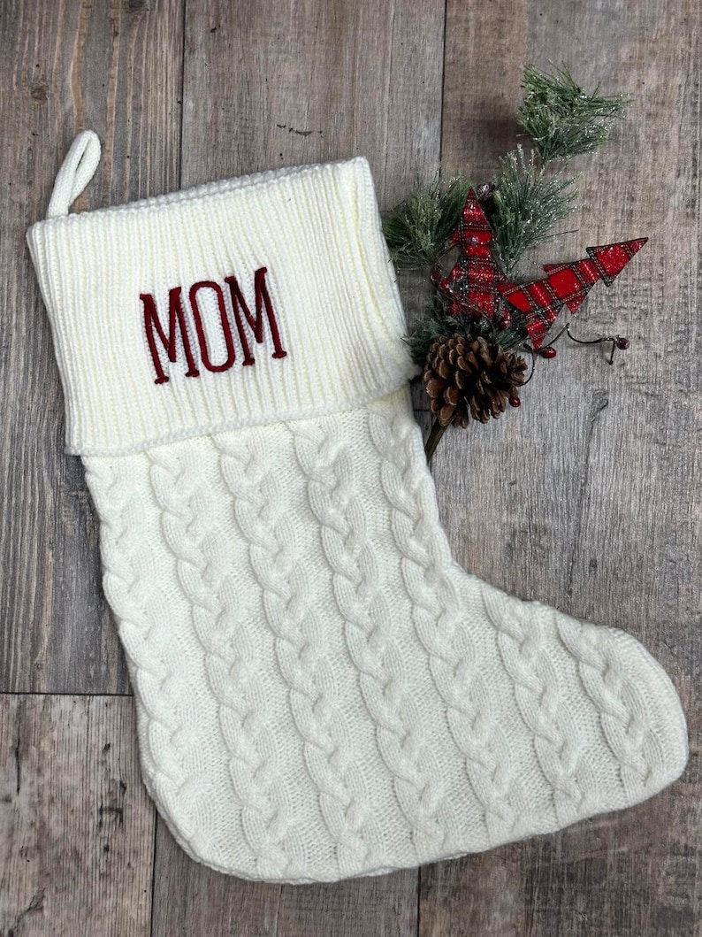 Viv and Lou Cable Knit Christmas Stocking - Thumbnail 4