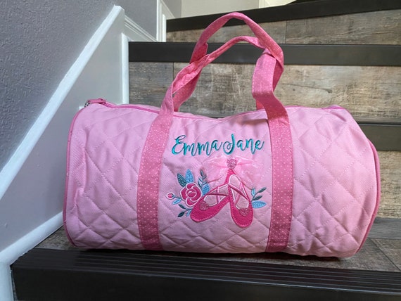 Bolsa de viaje para niñas, bolsa de viaje de fin de semana, bolsa de lona  para niños, bolsa de baile para niñas, bolsa de viaje con compartimento  para