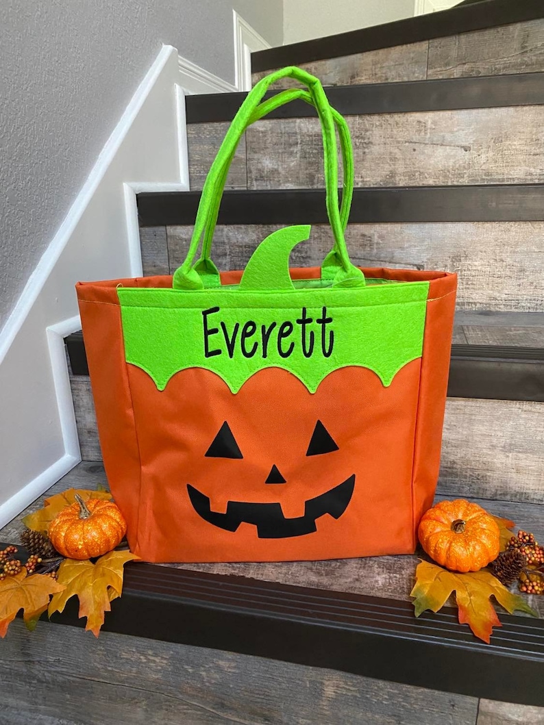 Embroidered Halloween Bag Trick or Treat Bag Halloween Etsy