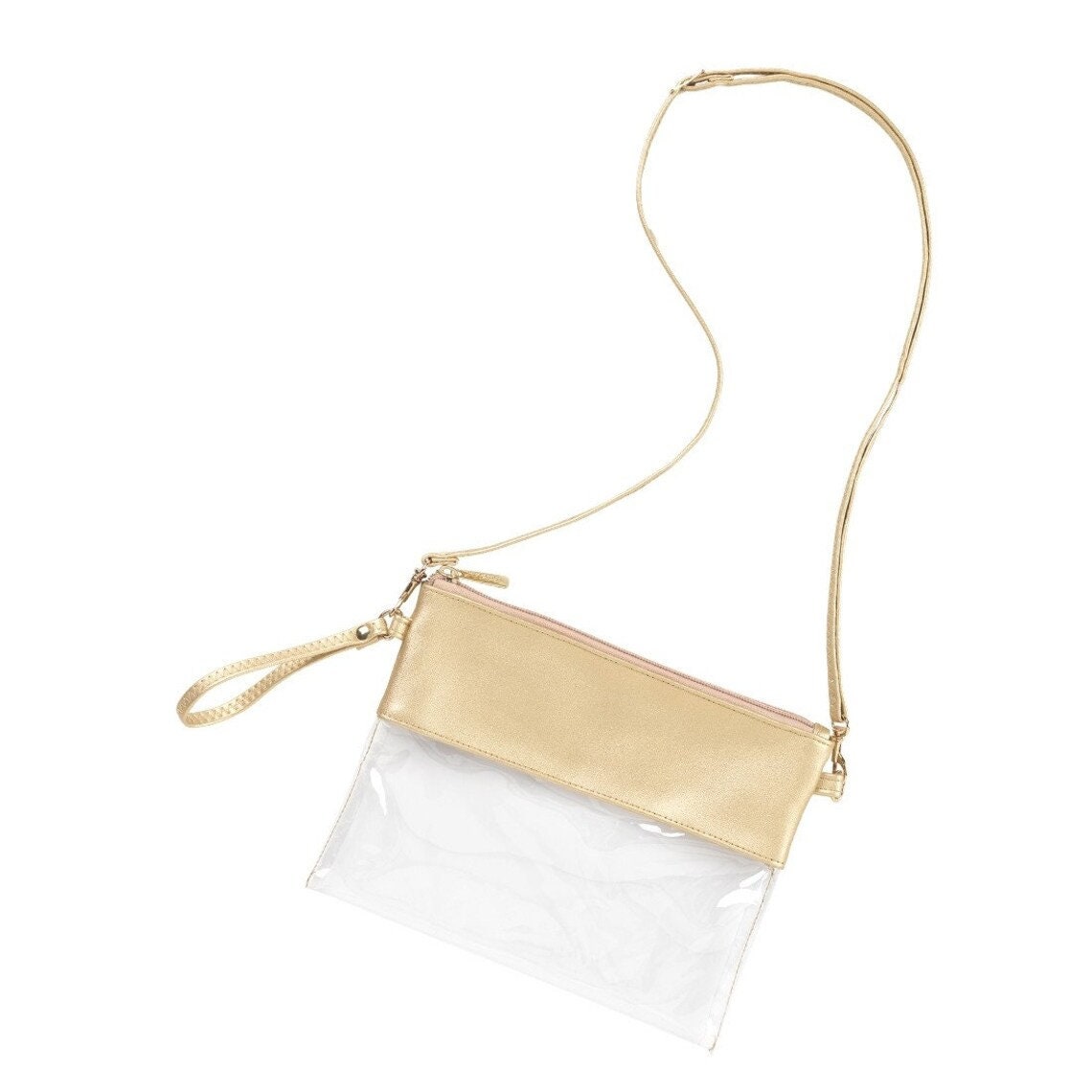 Gameday Clear Pouch Monogram Clear Gold Pouch Clear - Etsy