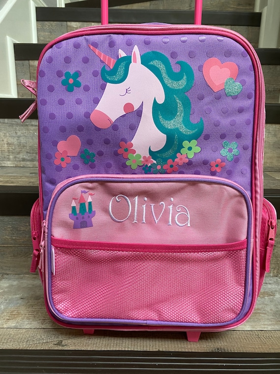 Maleta para niñas, equipaje con ruedas personalizado para niñas, Stephen  Joseph, bolsa de viaje para niños pequeños, equipaje con ruedas de  unicornio para niños -  México