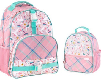 unicorn monogram backpack