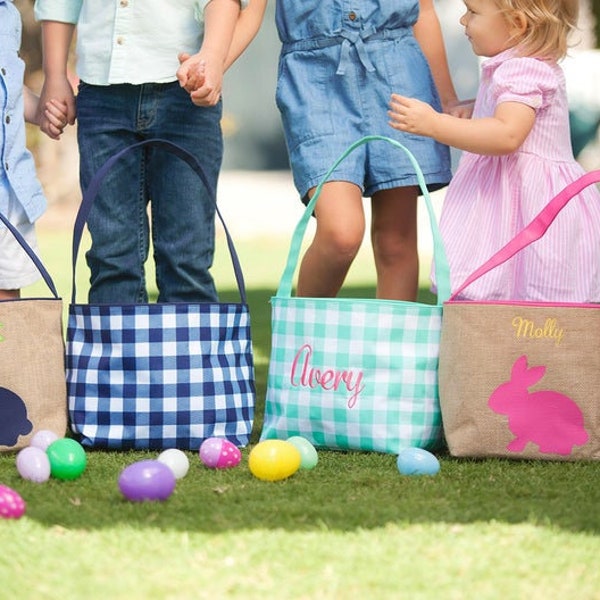 Viv and Lou Easter Basket, Personalize Easter Basket, embroider easter basket, monogram easter basket, boy easter basket, girl easter basket