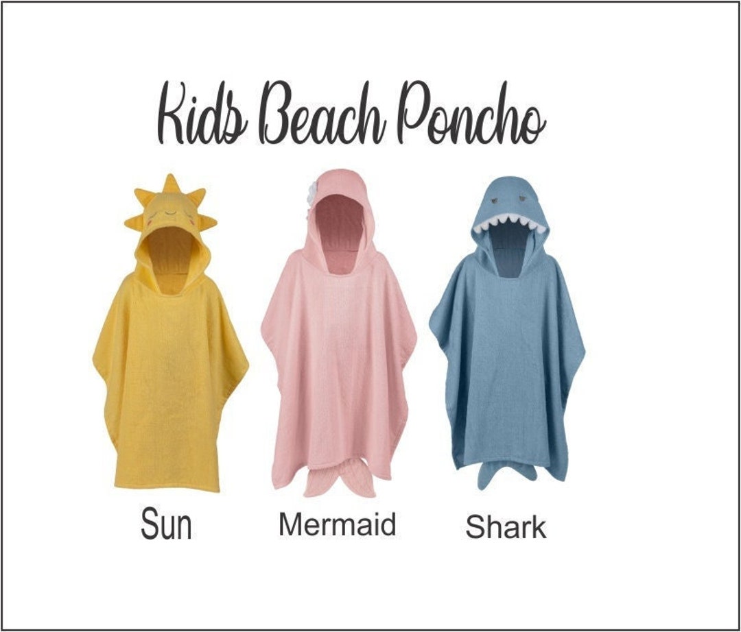  Stephen Joseph, Poncho de playa y baño, toalla con capucha 100%  algodón para niños y niñas de 2 a 6 años, toalla de playa para piscina,  toalla de playa, poncho de
