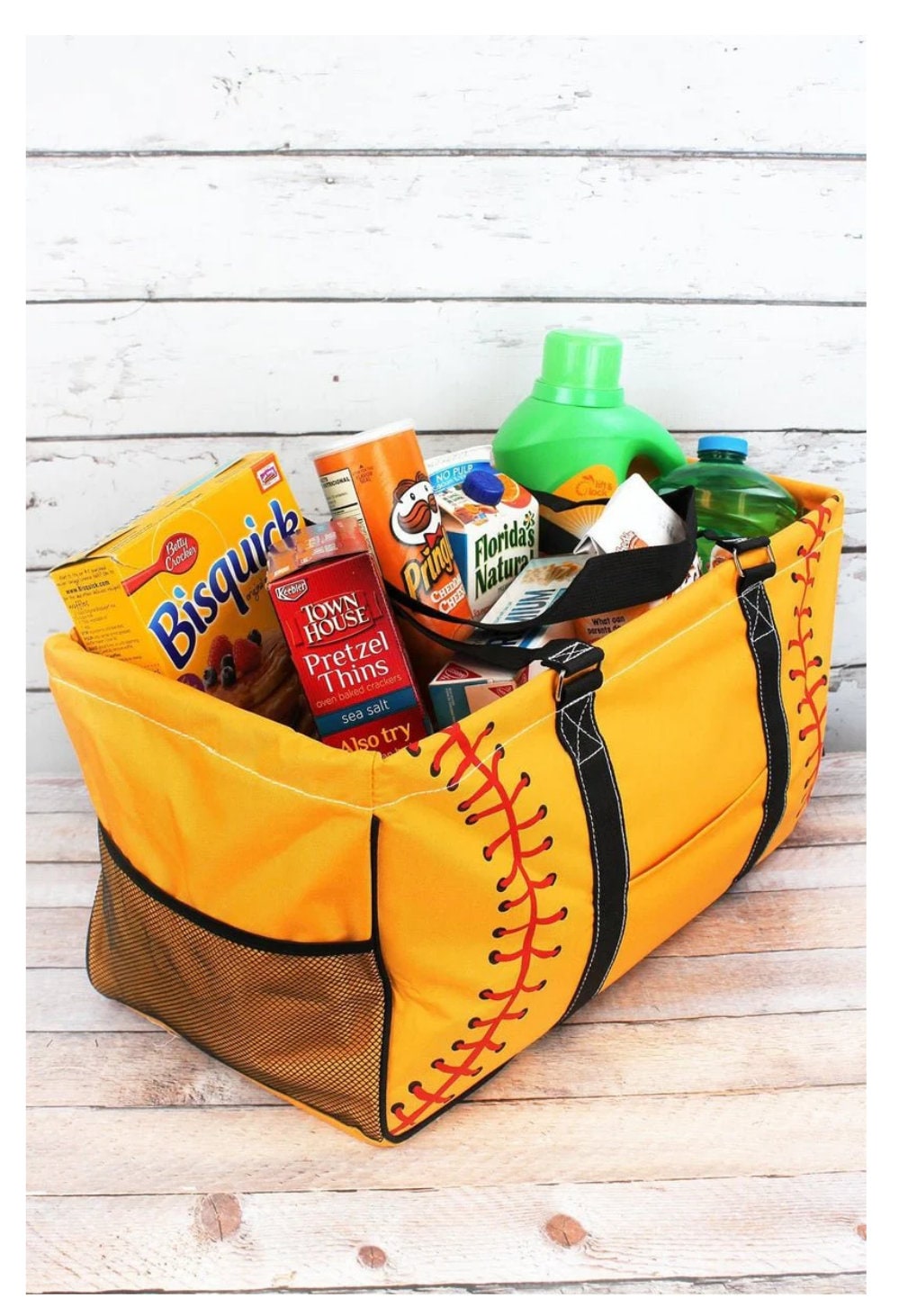 Monogrammed Softball Utility Tote, Collapsible Tote, Tailgate Tote, Personalized utility tote, Softball Utility tote, Softball snack holder