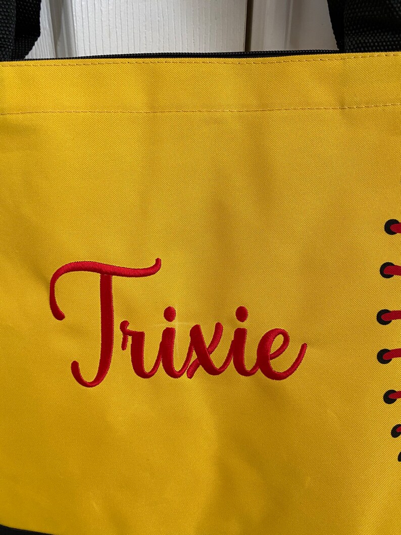 Embroidered Softball Tote Bag Softball Tote Softball Bag Etsy