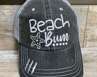 Distressed Beach Bum Cap Distressed Hat 