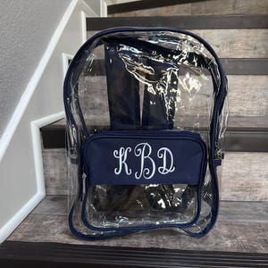 Monogram Clear Stadium Backpack, Embroidered Personalized Backpack