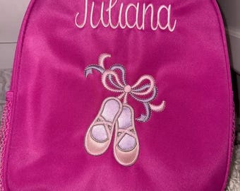Embroidered Bellamy Pink Dance backpack, Dance Gift, girls dance duffle, Personalize little Girl Dance backpack