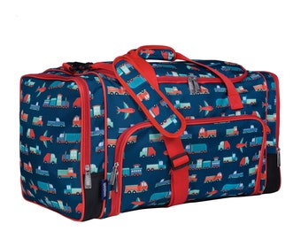 Wildkin Transportation Weekender Duffel Bag, Personalized transportation weekender, boys trucks weekender, boys wildkin weekender