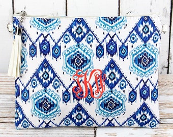 Blue Daze Crossbody, Monogram Purse, Womens Shoulder Bag, Gift for Her, Womens Gift, Aztec Crossbody, Blue Aztec Crossbody