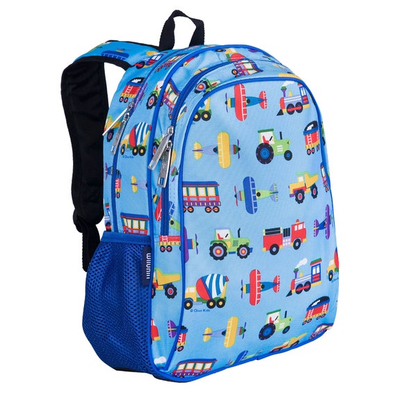 Wildkin Trains, Planes & Trucks Clip-In Lunch Box Blue