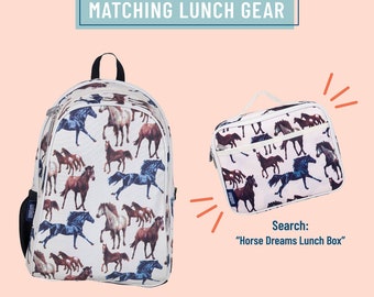 horse backpack and lunchbox