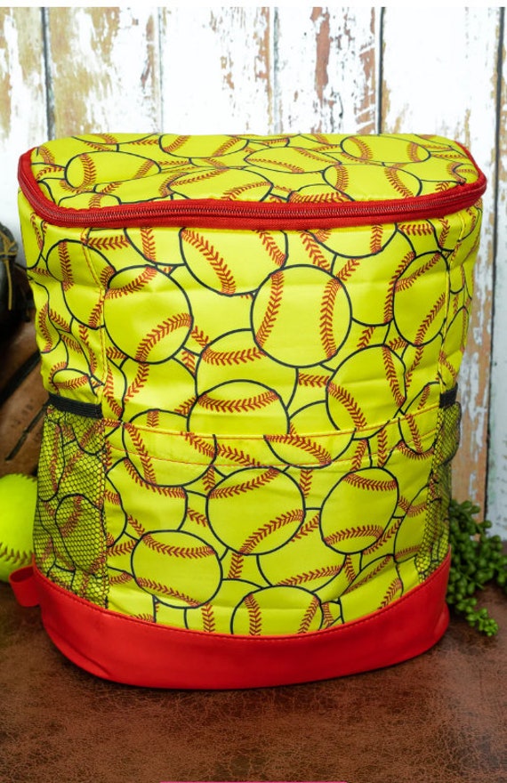 Monogrammed Softball Backpack Cooler Personalize Backpack Etsy
