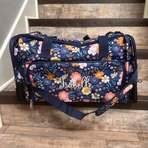 Wildkin Wildflower Bloom Weekender Duffel Bag, Personalized unicorn weekender, girls suitcase, girl unicorn travel bag, girls unicorn duffle