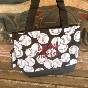 Baseball Tote Bag, Baseball Tote, Baseball Bag, Personalized Canvas Baseball Tote, Large Baseball Canvas Tote Bag