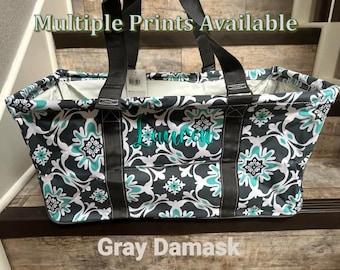 Personalized Embroidered Monogrammed Collapsible Storage Travel Teacher Pool Beach Camping Trip Car Utility Tote