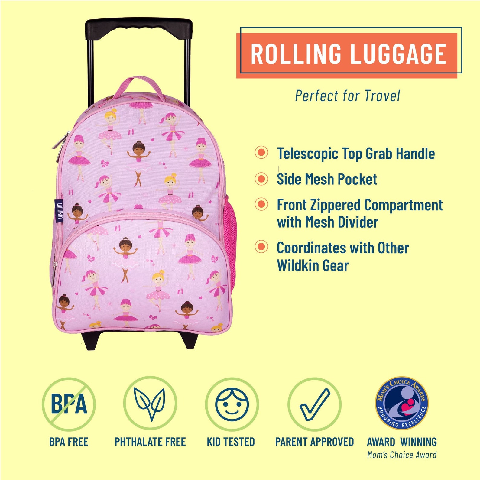 Girls Wildkin Pink Ballerina Suitcase Personalized Rolling - Etsy