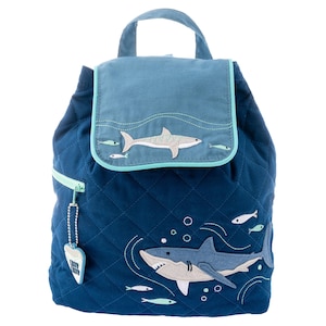 Daycare Shark Backpack, Stephen Joseph, Preschool Backpack, Toddler Backpack, personalized gift, small boy backpack, quilted backpack