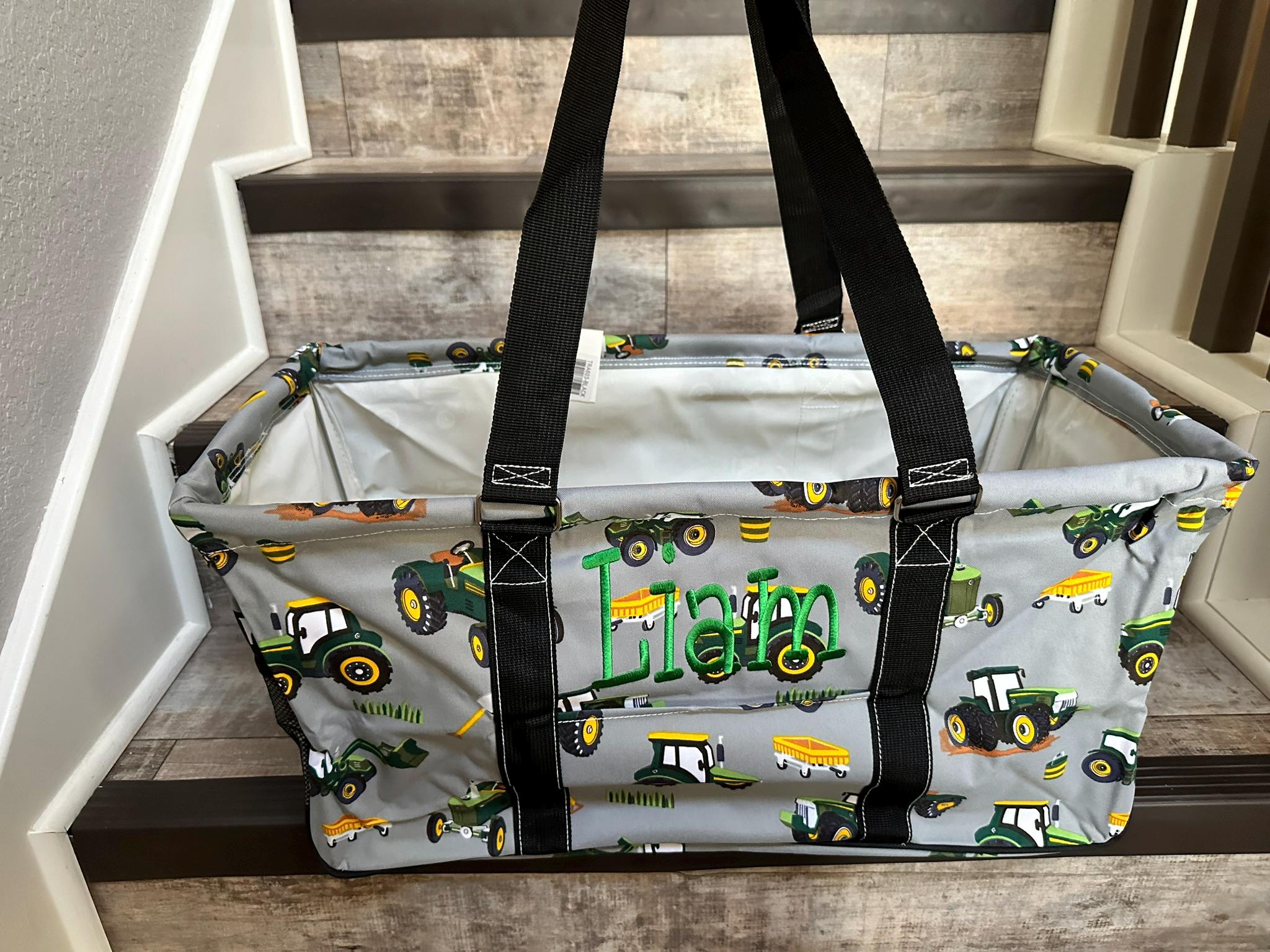 Monogrammed Collapsible Utility Tote Collapsible Tote Tailgate Tote Personalized Utility Tote Tractor Utility Tote Etsy UK